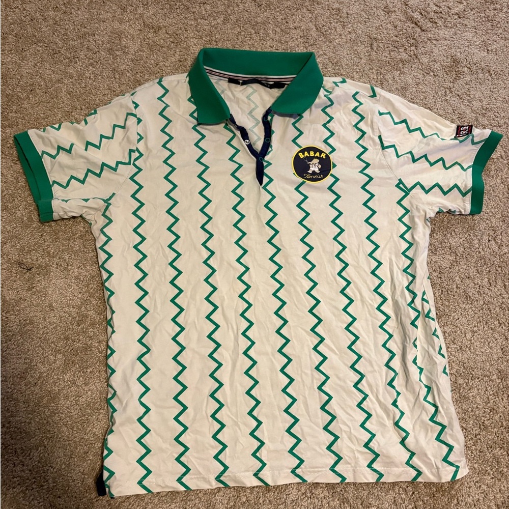 Fila Green and White Polo Shirt